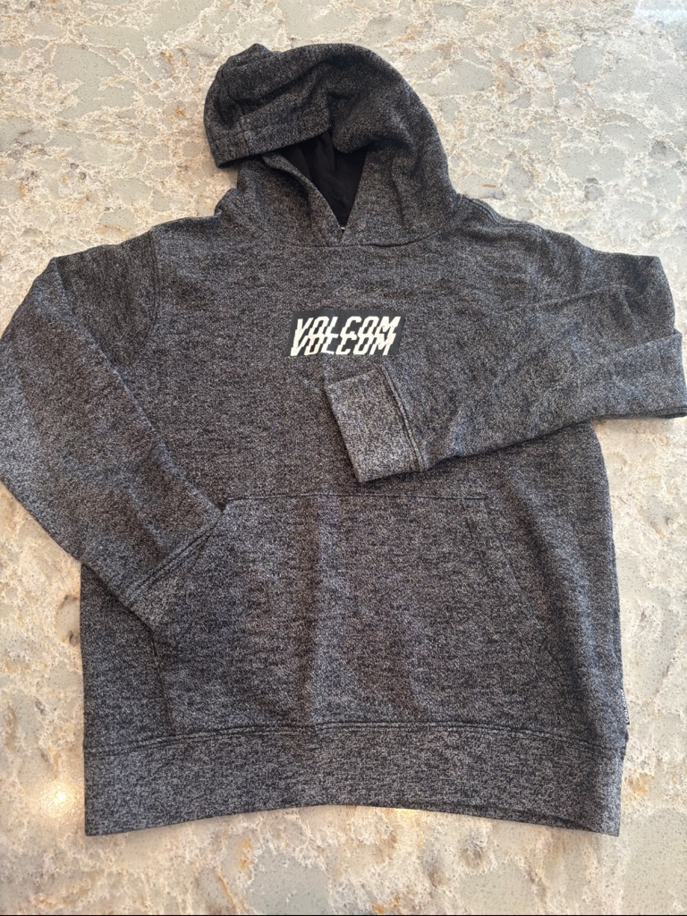 Volcom grey long sleeve pullover hoodie, youth medium, tag removed